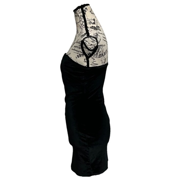 Urban Outfitters Diana Velvet HOCO Sweetheart Mini Dress Black Goth M Witch - Picture 5 of 11